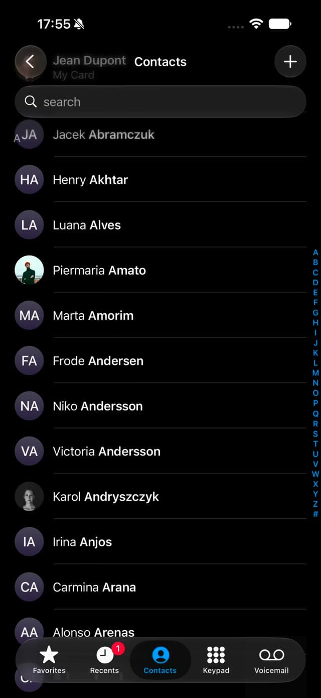 Swipe select contact frame 2