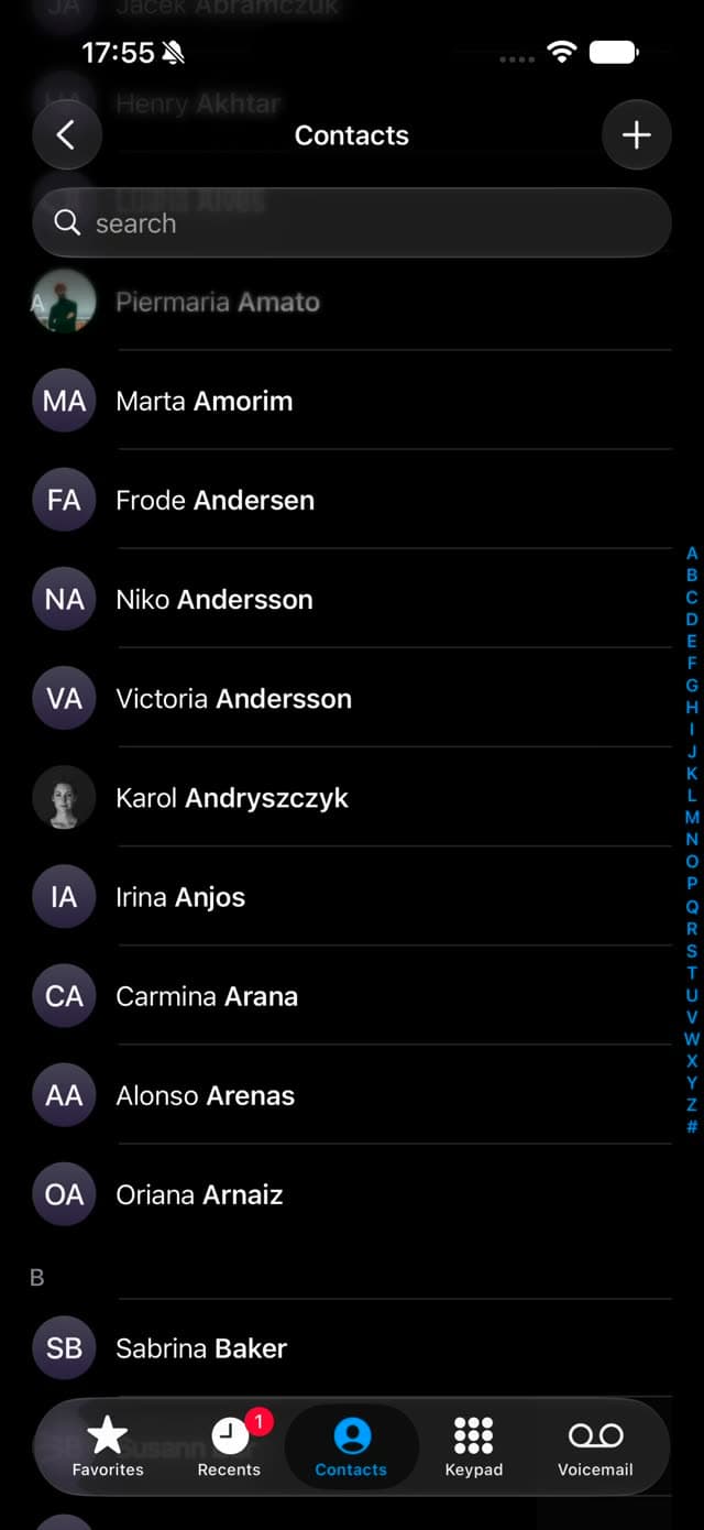 Swipe select contact frame 3