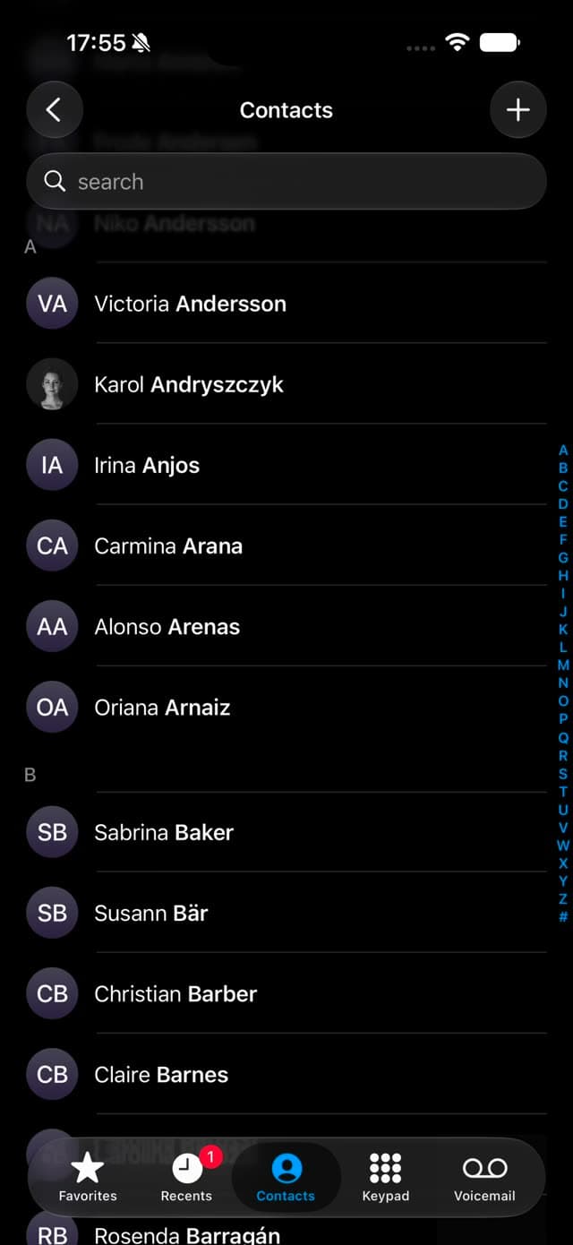 Swipe select contact frame 5