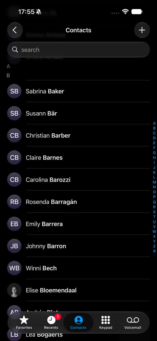 Swipe select contact frame 10