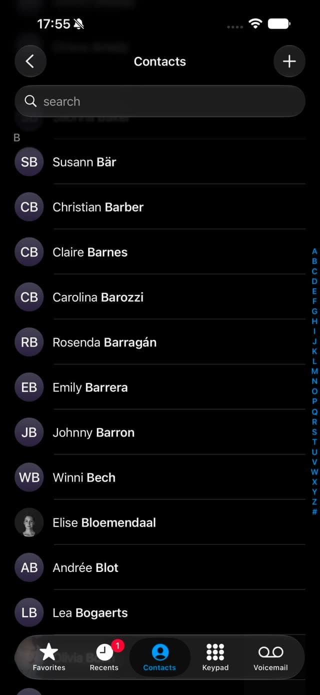 Swipe select contact frame 12