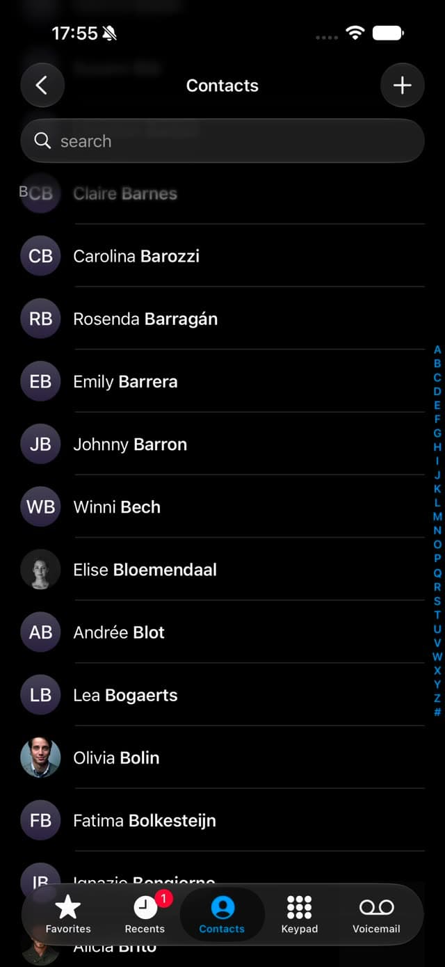 Swipe select contact frame 19